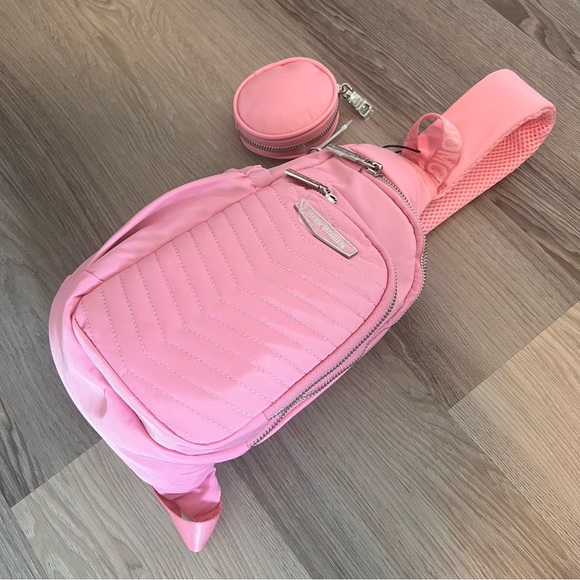 NWT STEVE MADDEN
Aurora Pink Quilted Sling Backpack With Pouch - Picture 3 of 8